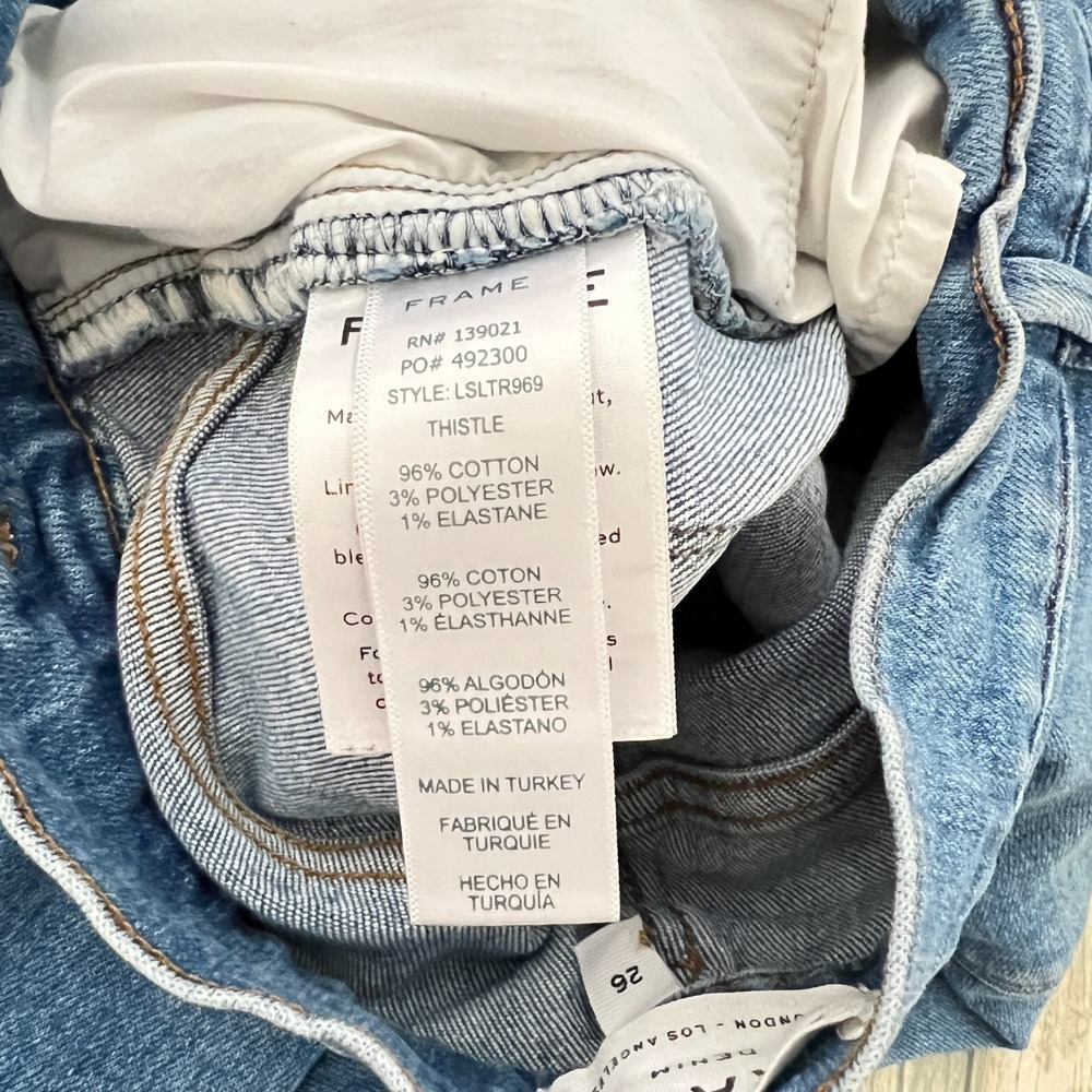 Frame Womens Le Slender Straight Leg Cropped Jeans Sz 26 Thistle Preppy Minimal - Picture 5 of 11